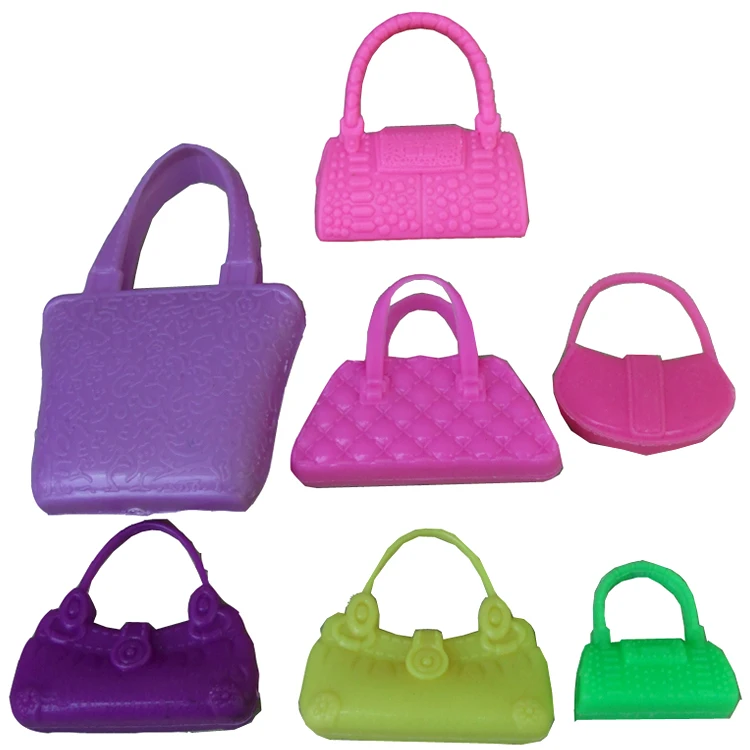 Factory sales 7 pcs/parcel coloful plastic bag For Barbie doll