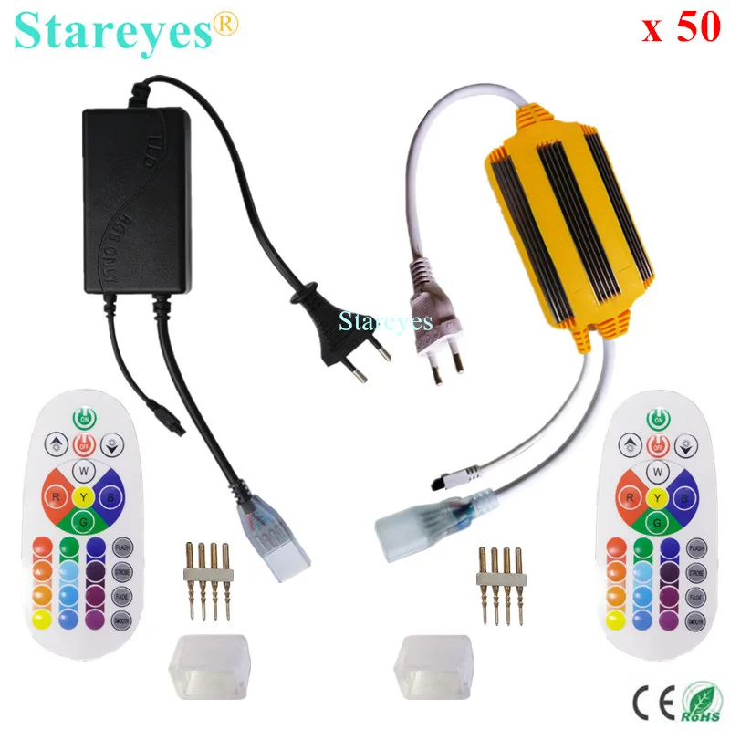 

50 Pcs AC220V strip RGB Remote Controller for 5050 3528 8mm 10mm PCB RGB Led Strip Light 25 key IR Touch Remote Dimmer Control