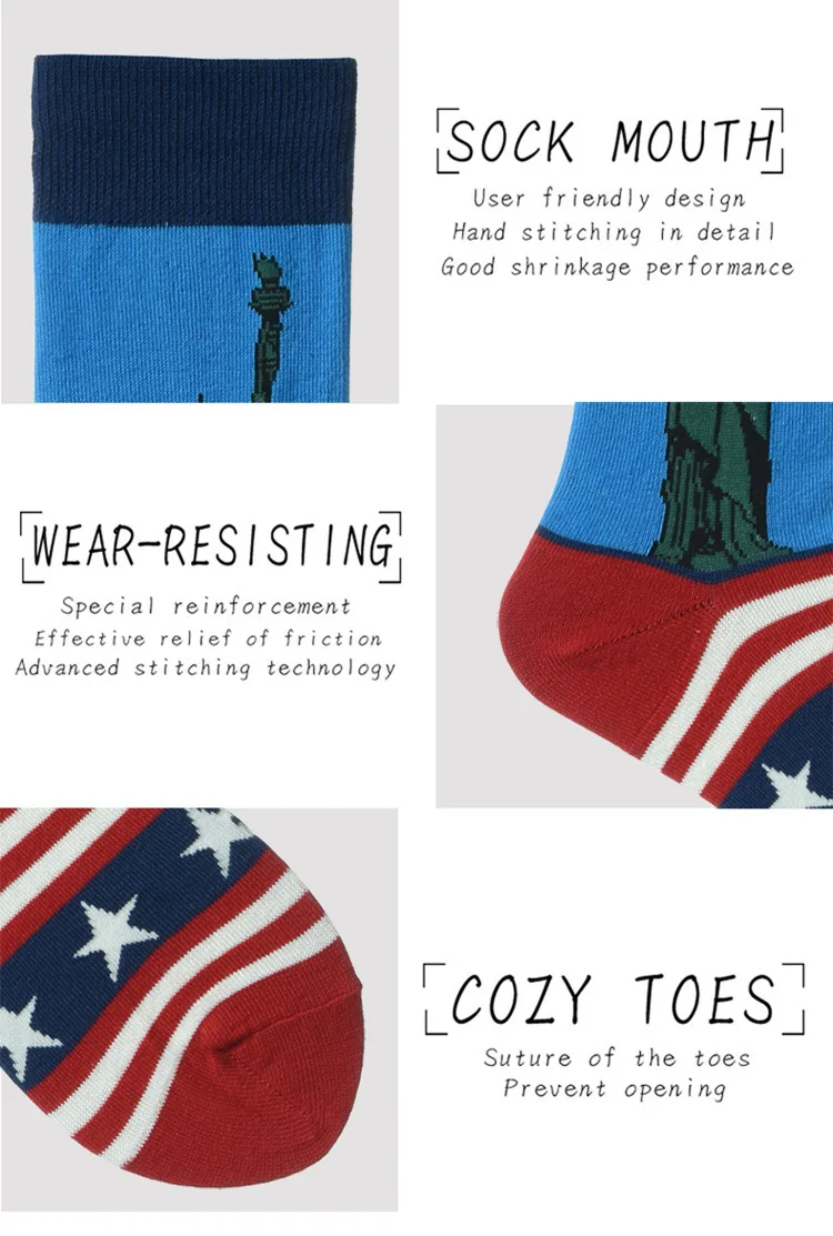 New Spring Men Socks Funny Delicious Food Printed Colorful Snacks Hamburger Pizza Happy Socks Harajuku Skate Cotton Sokken