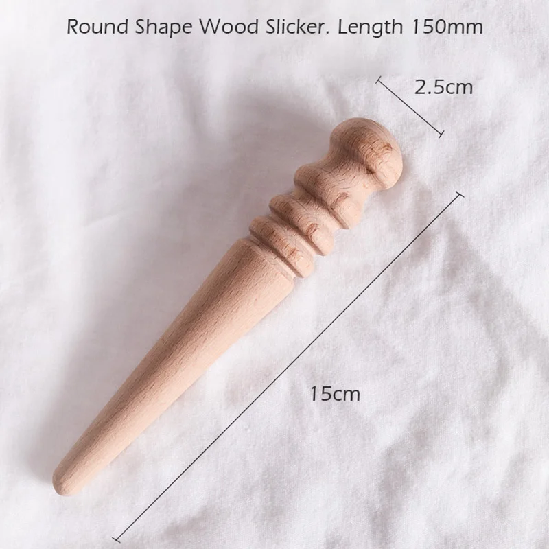 WUTA 1PC Wood Slicker Leather Edge Burnisher Polished Grinding Tools Smooth Grooves Leather Craft Working Tool