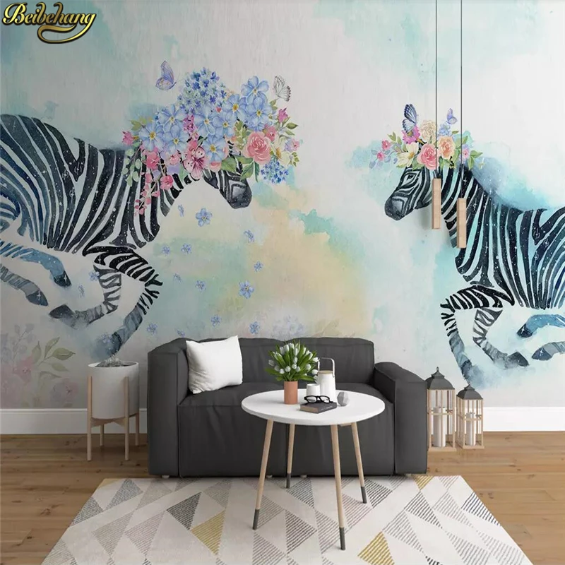 Customize Photo Wall Paper 3D Mural Animal Mural 'Wanmabenteng' Speeding Horse Decal for Bedroom Beibehang Papel De Parede