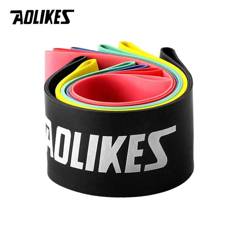 AOLIKES Portable Fitness Workout Equipment Rubber Resistance Bands Yoga Gym Elastic Gum Strength Pilates Crossfit Women Sports