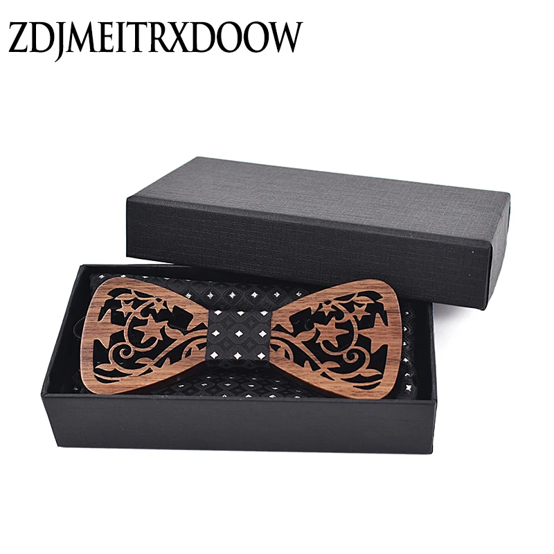 Gravata borboleta design a vácuo estrelas laços de madeira smoking casamento festa laços masculino gravata gravata menino gravata formal bowknot neckwear