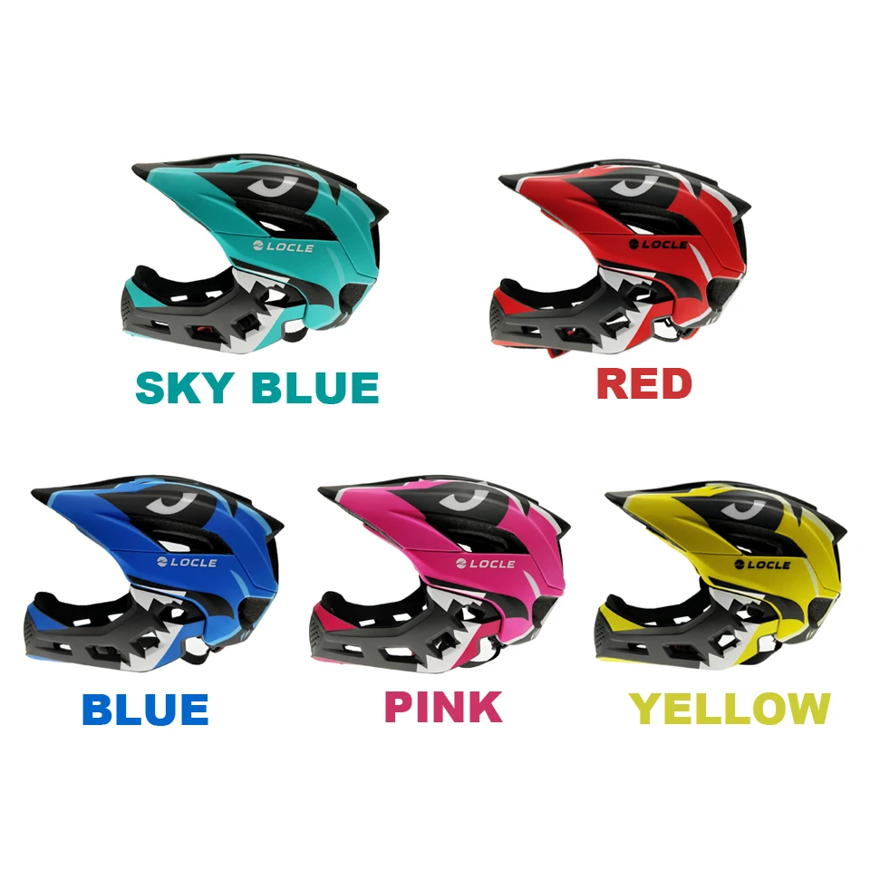 LOCLE Kids Cycling Helmet Child Balance Bike Full Face Children Bicycle Helmet Riding Skateboard Roller Skating Helmet