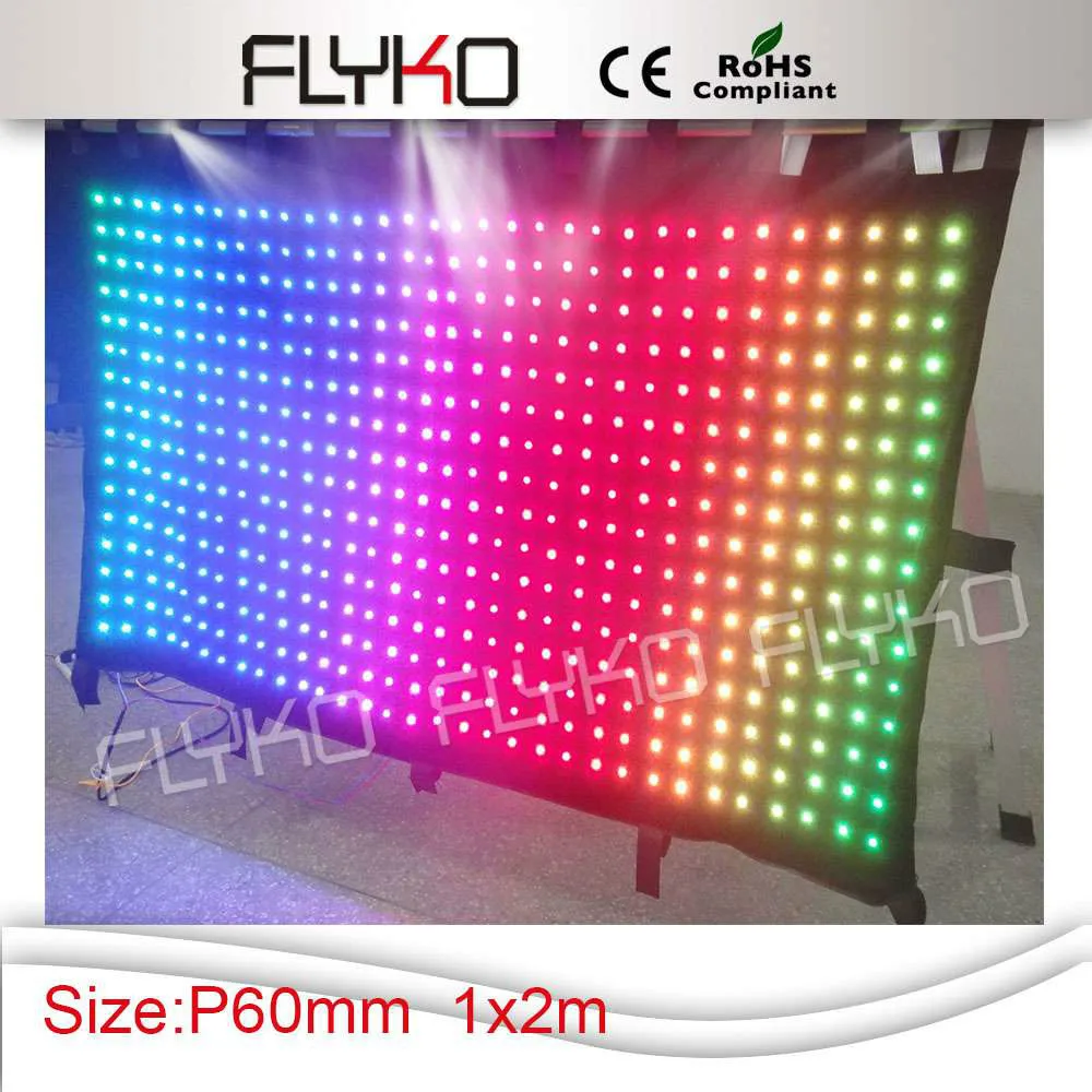 

Top quality flexible video curtain lights stage lighting soft led video screen, PC controller