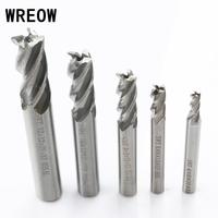 5pc/Set Carbide End Mill HSS Straight Shank 4Flute 4mm-12mm End Mill Diameter Router Wood Aluminum Drill Bit Cutter Tools