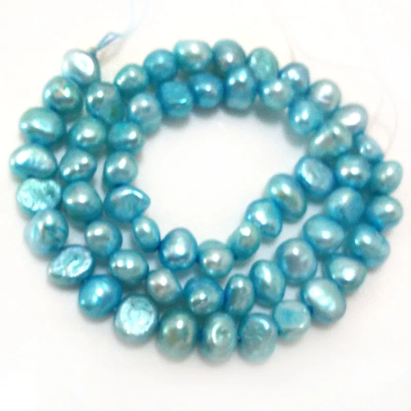 

16 inches 6-7mm Teal Blue Natural Barqoue Nugget Pearl Loose Strand for Necklace