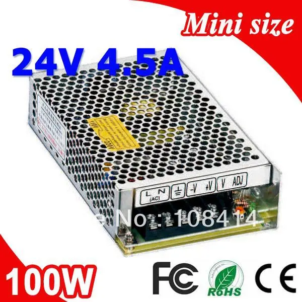 

MS-100-24 100W 24V 4.5A Single Output Mini size LED Switching Power Supply Transformer AC to DC