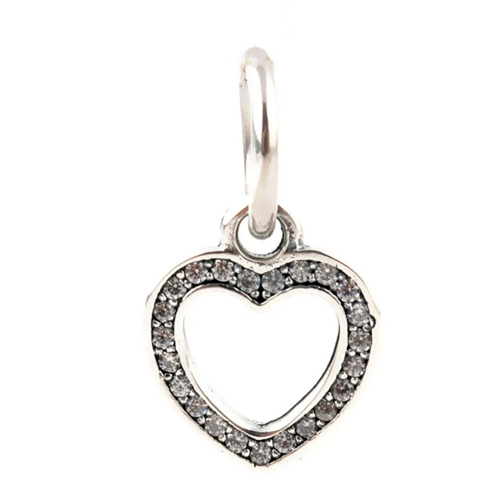 

Authentic 925 Sterling Silver Charm Big Love Heart Crystal Pendant Beads For Original Pandora Charm Bracelets & Bangles Jewelry