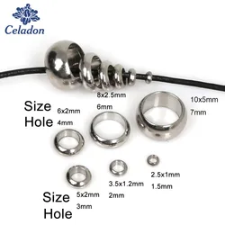 20~100pcs/pack hole 1.5mm 2mm 3mm 4mm 6mm 7mm Stainless Steel Oblate Spacer Beads Fit DIY Bracelet Necklace Beads Jewelry Making