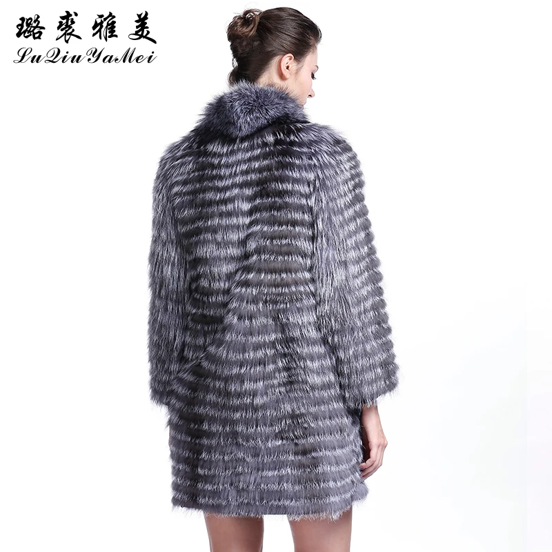 Russian Women\'s Fur Coats Natural Silver Fox Fur Newest 2021 Jackets Lined Warm Luxury Brand Real Fur Coat Vests Female