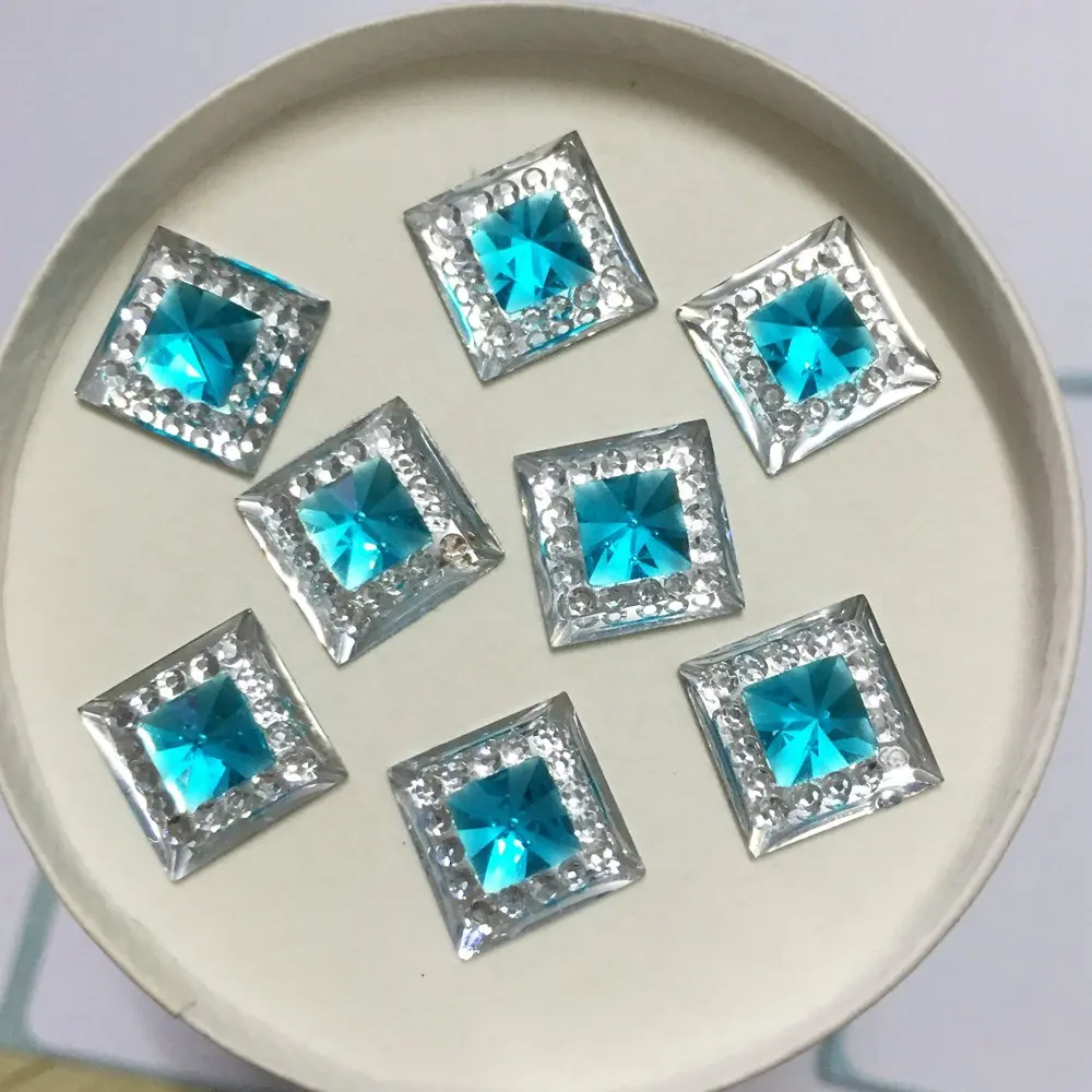 DIY 수지 사각형 모양 플랫백 라인석 웨딩 장식 공예, 80 피스 10mm ID53 * 2