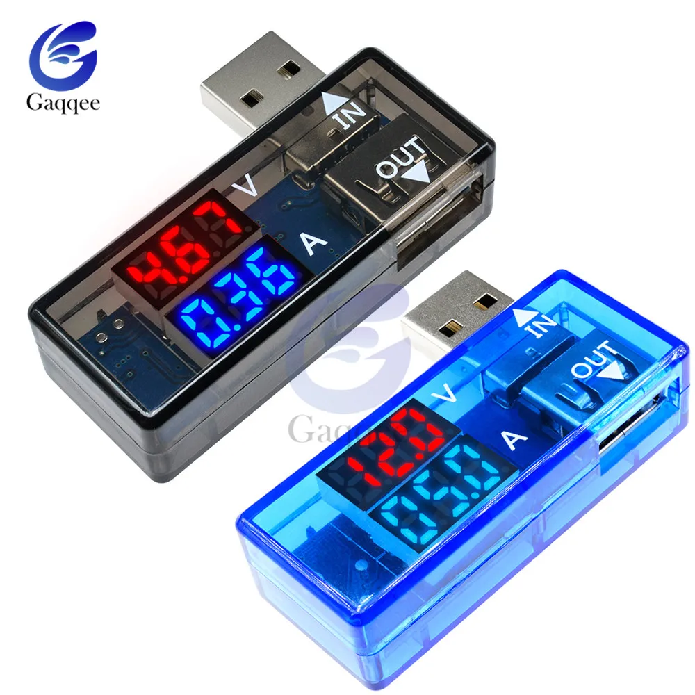 LED digital 3 bit USB port Current Voltage Charging Test Detector Tester Battery Voltmeter Ammeter Charger Doctor Meter Red Blue