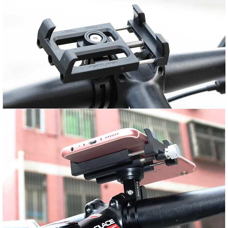 GUB PLUS 3 Plastic + Aluminum Bicycle Universal Phone Holder For 3.5-6.2 inch 360 Rotating Adjustable Support Bike Phone Stand