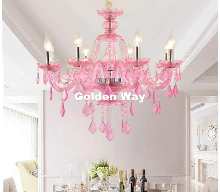 Modern Chandelier Pinky Hanging Lighting European Style Glass Chandeliers Light for Living Dining Room Restaurant Decor Lights