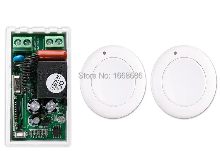 

most simple wiring New AC 220 V 1CH Wireless Remote Control Switch System Receiver & 2*White wall Panel Sticky Remote