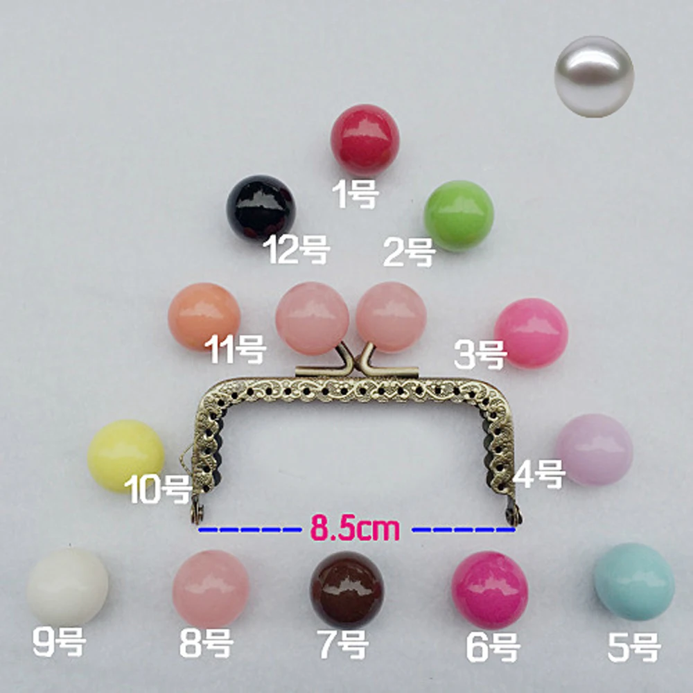 8.5cm colorful candy ball kiss buckle mini straight knurling purse frame coin bag making metal clasp hardware 10pcs/lot