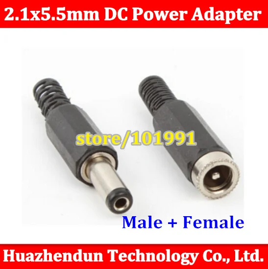 

50set (100pcs) 2.1x5.5mm DC Power Female Plug Jack + Male Plug Jack Connector Socket Adapter