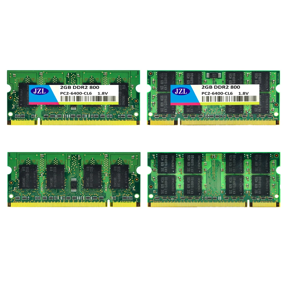 JZL Laptop Memory Module Ram SDRAM DDR2 533 667 800 MHz 200PIN 2GB SO-DIMM / DDR 2 PC2 4200 5300 6400 Notebook Computer Sodimm