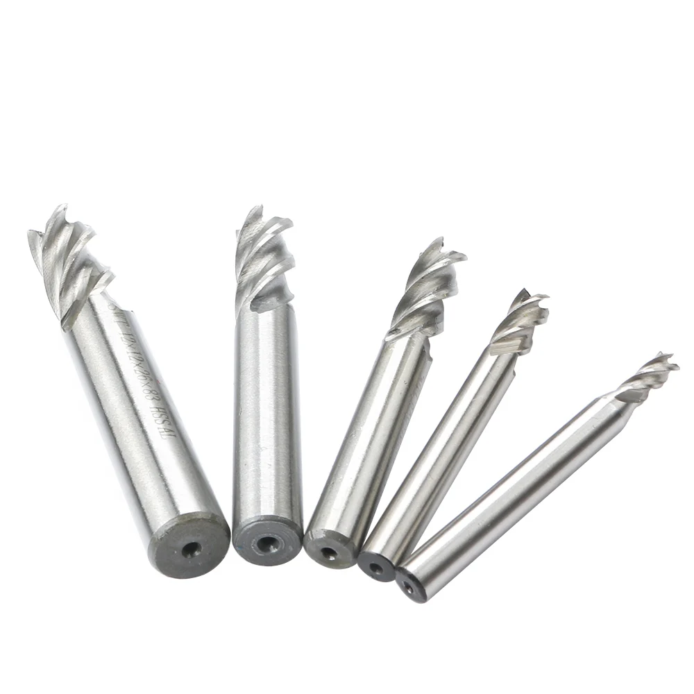 5ชิ้น/เซ็ตคาร์ไบด์ End Mill HSS Straight Shank 4ขลุ่ย4Mm-12Mm End Mill เส้นผ่าศูนย์กลาง Router ไม้อลูมิเนียม Mata Bor เครื่องตัดเครื่องมือ