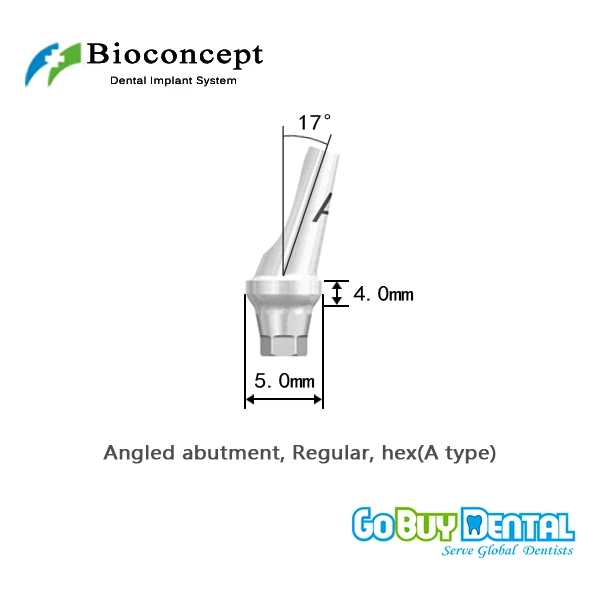 Bioconcept BV Hex Regular angled abutment φ5.0mm,GH 4mm, Angled 17°, type A(333100)