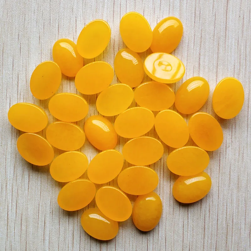 Wholesale 50pcs/lot Fashion good quality natural stone yellow Oval CAB CABOCHON jewelry beads for jewelry making 13x18mm free