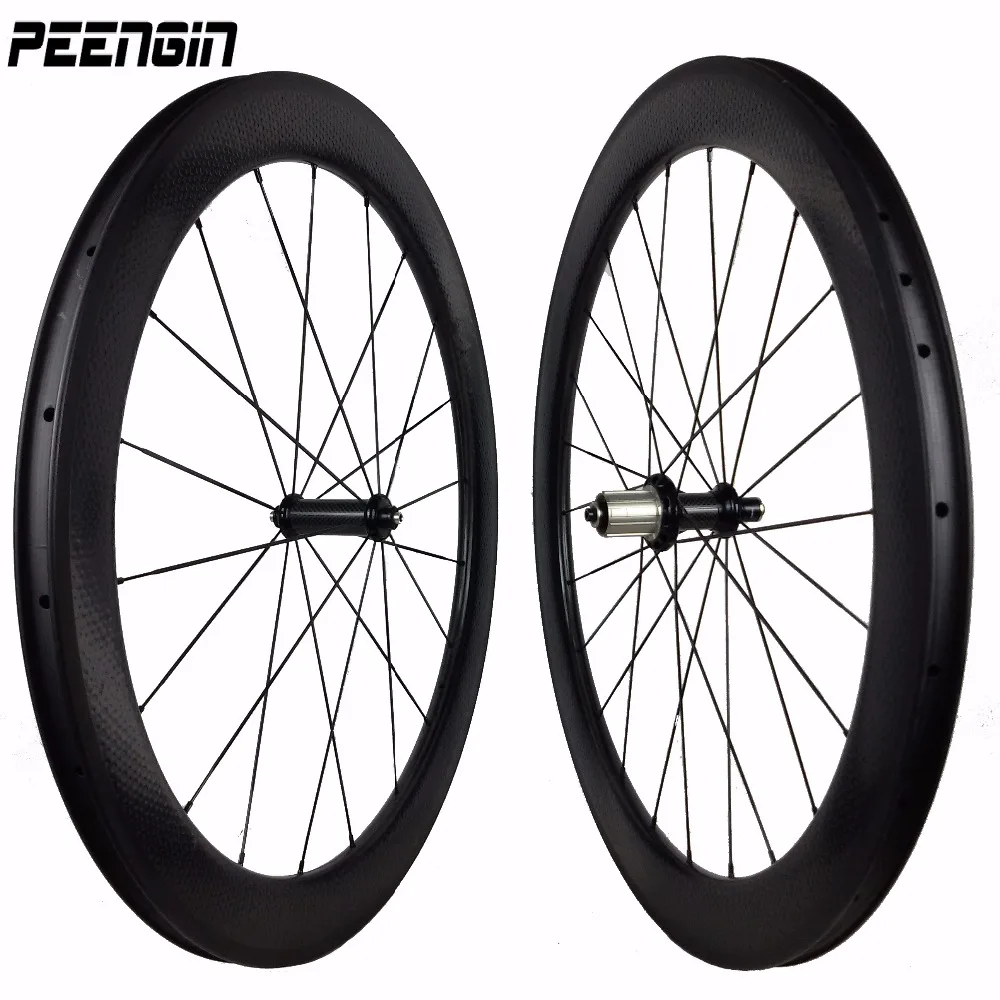 DIY Bicycle 700C Carbon Clincher Dimple Cycles Wheelsets Road Bike Wheel 58mm U Shape Design 25mm Width Aero Plan Used Materials