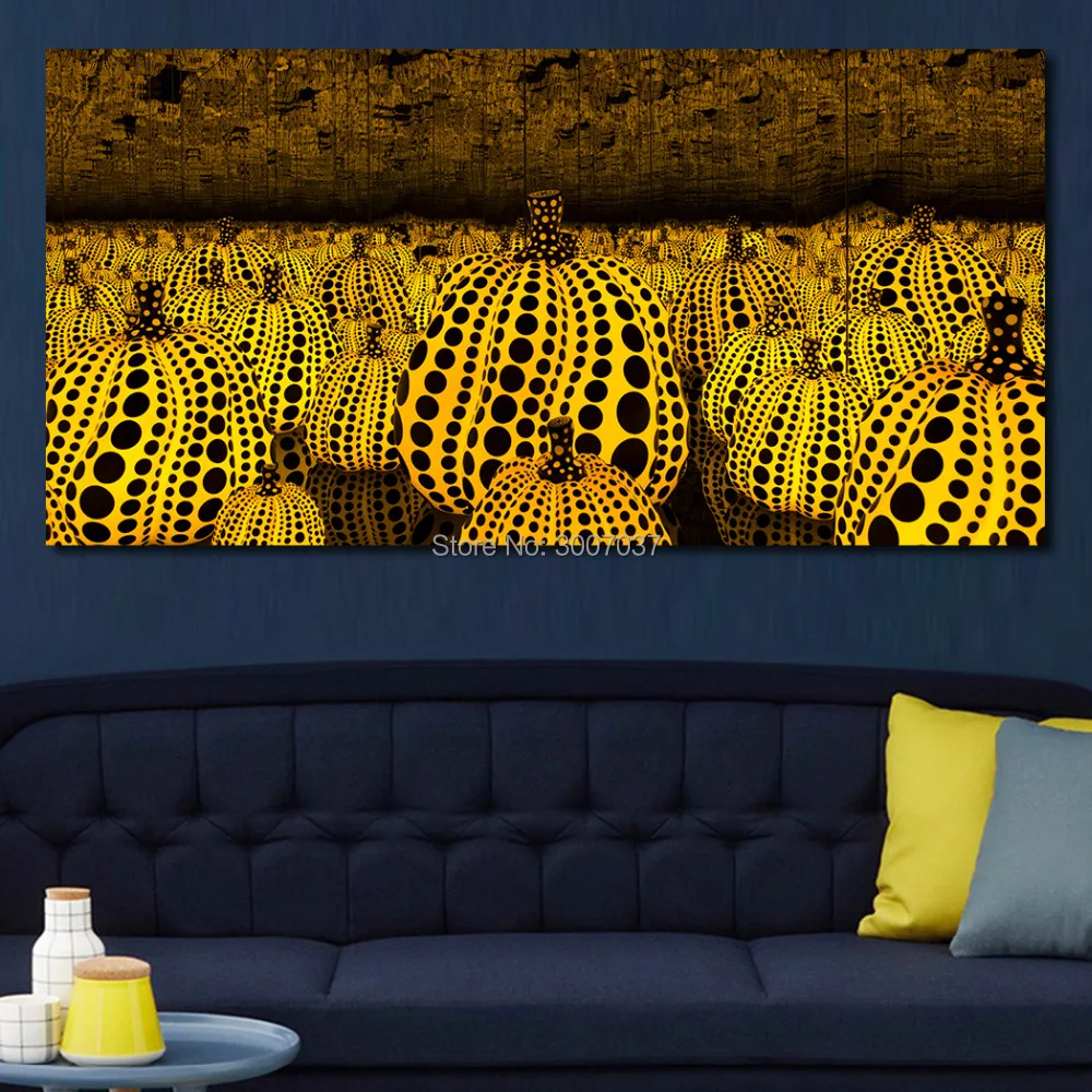 Yayoi Kusama Eternal Love I have for the Pumpkins 100% Hand Painted Oil Painting On Canvas wall Painting for Home Decor No Frame