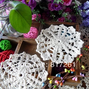 Free shipping European ZAKKA  20 pi/lot  placemat lace doilies with flower for wedding decor coaster cup pads as accessories