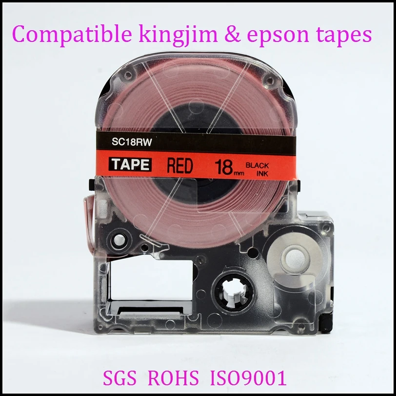 7 mix colors SS18KW ST18KW SC18RW SC18BW SC18YW SC18GW SC18YR  KINGJIM  label tapes LABELWORKS LW-400 LW-600