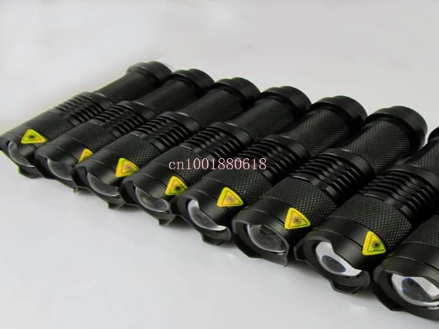 Wholesale Waterproof LED Flashlight 3W CREE Q5 Focus Zoomable 250 Lumens LED Torch Light 50pcs/lot