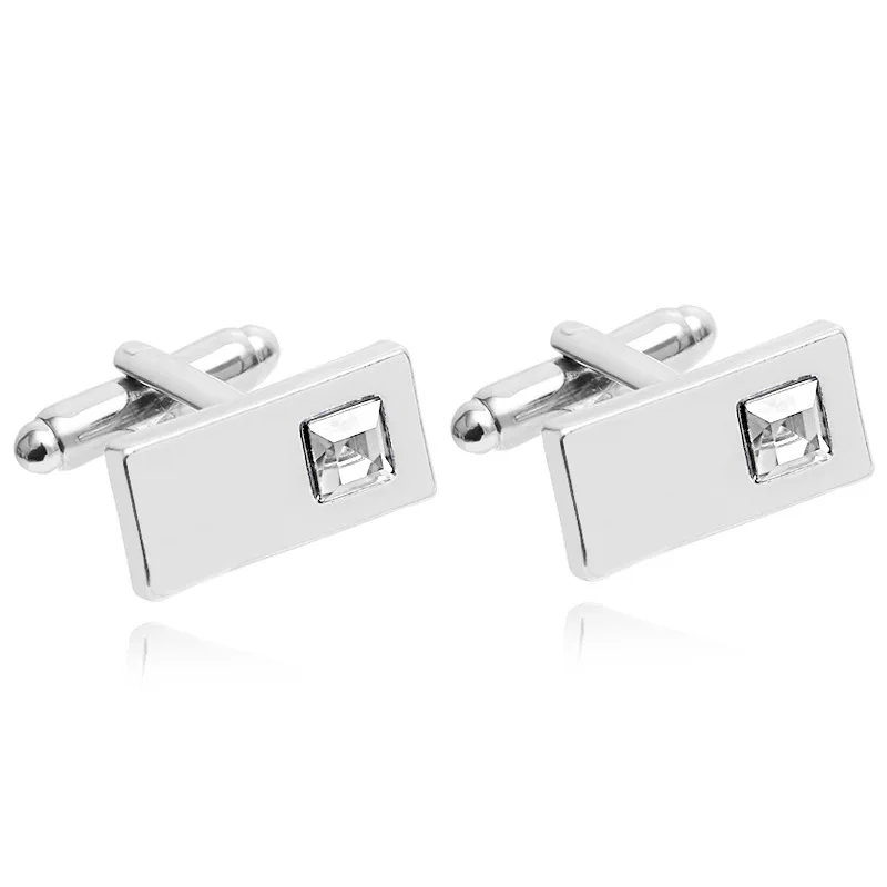 Simple Square Blue Black Men\'s Cufflinks Business Suits Tie Clips Cufflinks Sets Fashion Alloy Male  Shirt Accessories Jewelry