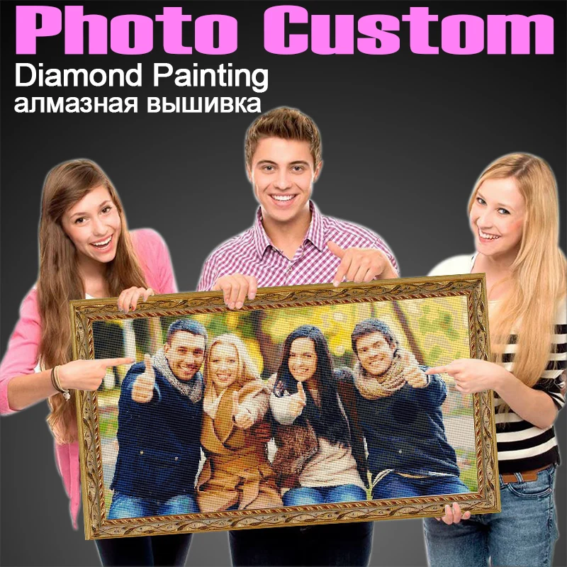 

HOMFUN 5D DIY Photo Custom Diamond Painting Picture of Rhinestones Diamond Embroidery 3D Cross Stitch Home Wedding Decoration ZX