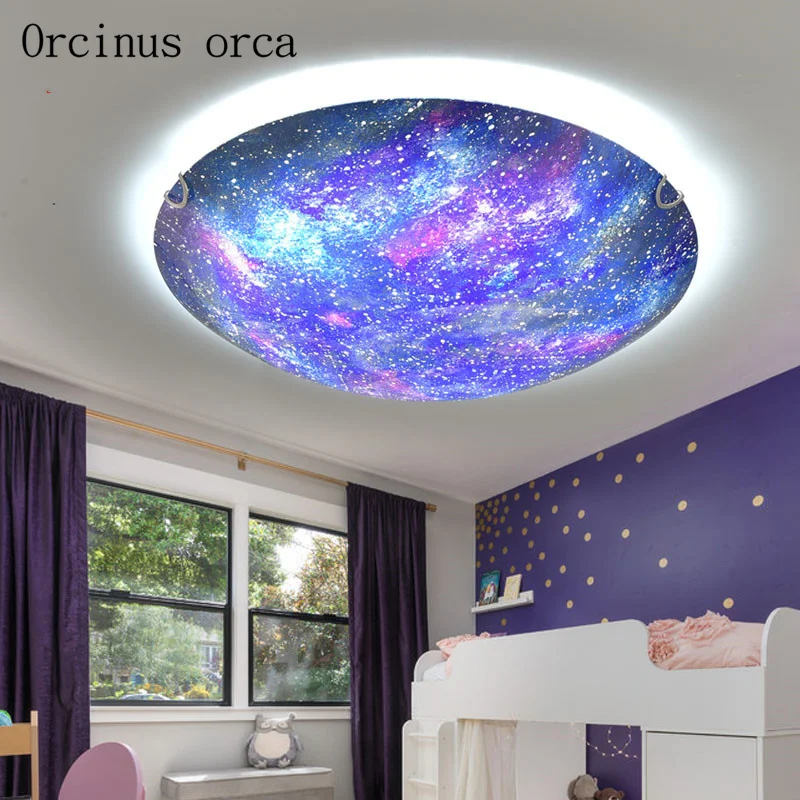 

Creative cartoon planet LED ceiling lamp Boy Girl Bedroom children room lamp modern personality star ceiling lamp free shipping