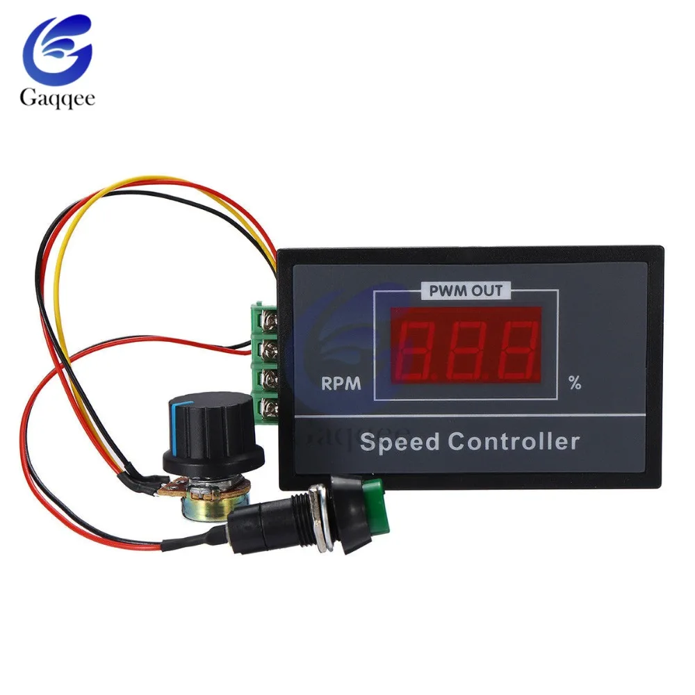 30A DC 6V-60V 12V 24V 48V PWM Motor Speed Controller Digital LED Display 0~100% adjustable 15KHZ With potentiometer switch