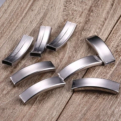10Pcs/Lot Wholesale Stainless Steel Arc Rectangle Bend Tube Bar Charms for Bracelet DIY Making Jewelry Pendant Accessories