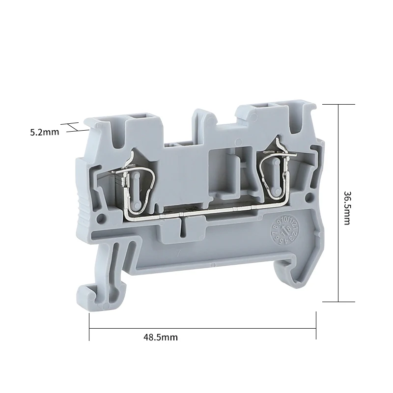 ST-2.5 Feed Through DIN Rail Spring Crimping Terminal Blocks Kit Set 31A 800V