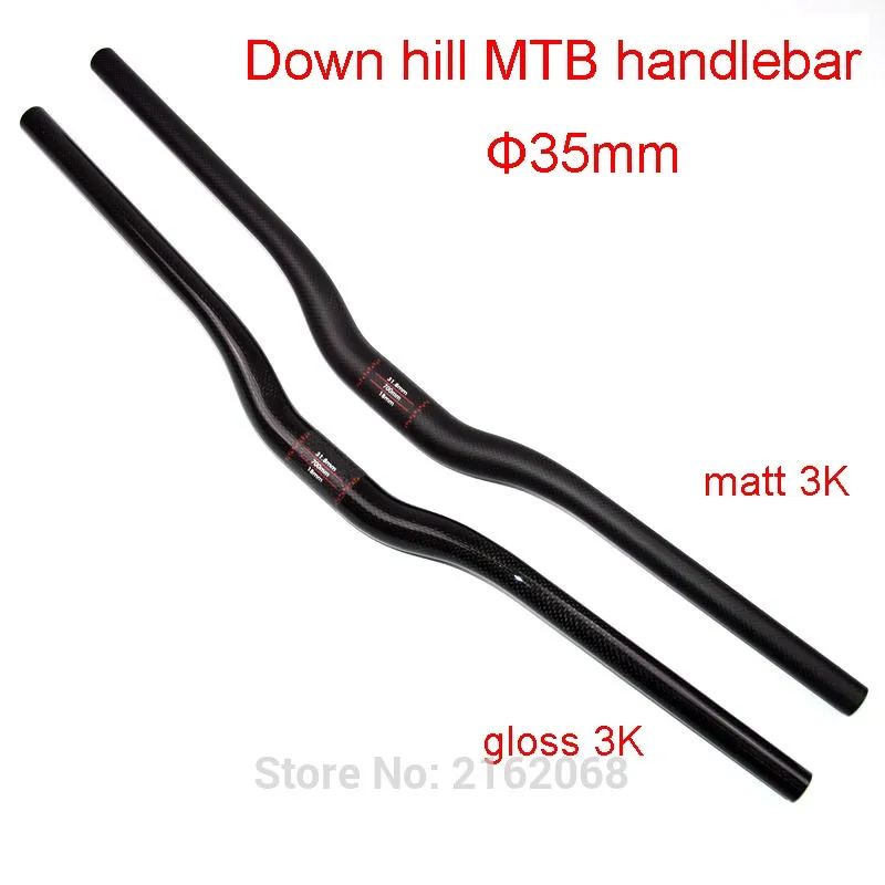 Newest Down hill bike 3K UD full carbon fibre handlebar carbon Downhill Mountain bicycle rise handlebars 35*720-820mm