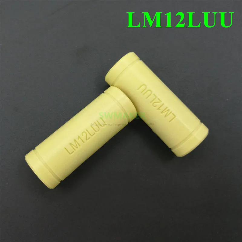 1pcs New Solid Polymer LM12LUU  Linear Bearing Bushing 3D printer bearing 12mm engineering plastic bearing