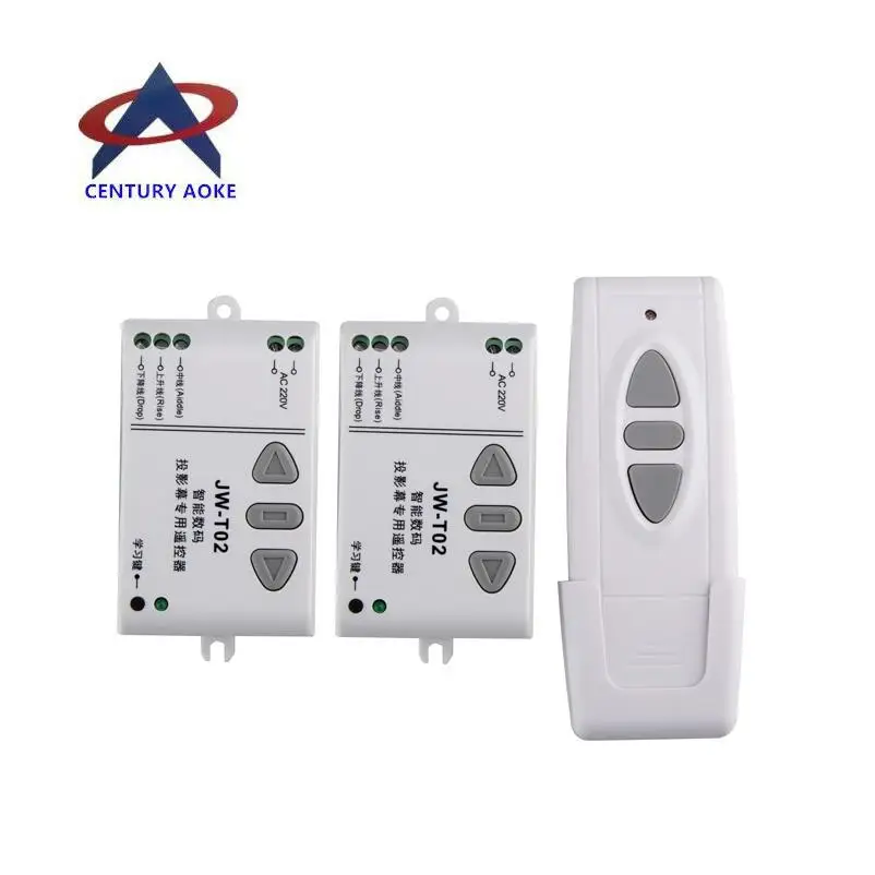 AC 220 V   Wireless remote control switch  2 receiver + 1  transmitter   tubular motor controller  forward/reverse/stop  3 key