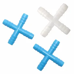 20pcs 8mm 4 way cross barb tee connector water splitter irrigation fitting for garden hose garden watering system greenhouse