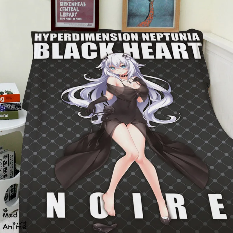 Home goods Game Neptune Black Heart Noire Super Soft Velvet Plush Throw Blanket Modern Line Art Blanket for Couch Throw Travel