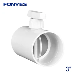 HVAC air duct manual valve 75mm plastic air check valve volume flow rate damper valve for 3 inch ventilation pipe