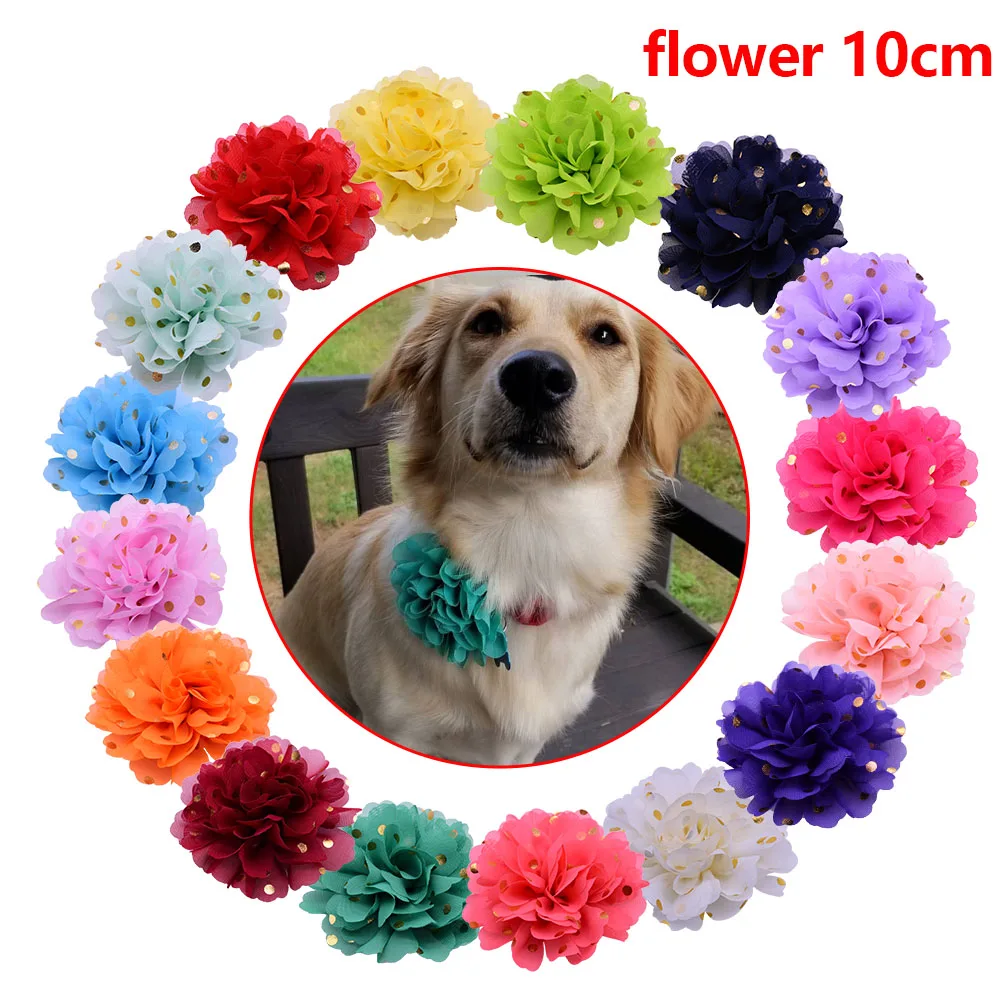 Hot! Remove Pet Collar Charms 30pcs Pet Dog Cat Collar Bowties Fashion Big Flower Design Pet Supplies Grooming Accessories