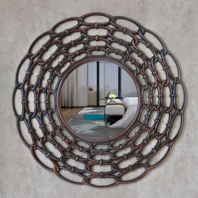 European Decorative Mirror Wall Hanging round Mirror Bathroom Mirror American Country Mirror