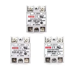 Solid State Relay 12v 24v SSR-60AA SSR-80AA SSR-100AA 60A 80A 100A 3-32V AC TO 24-380V AC SSR 60AA 80AA 100AA Rele Power Supply