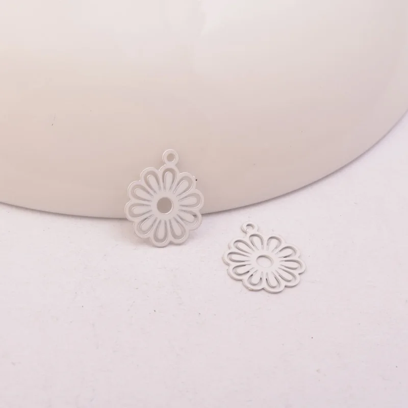 100 Stück AC3414 10*12mm Kleine Blumen-Anhänger-Verbinder – Detail 10