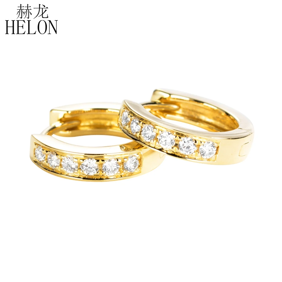 

Solid 14k Yellow Gold SI/H 0.18ct Certified Round Natural Diamonds Engagement Wedding Drop Earrings Women Trendy Fine Jewelry