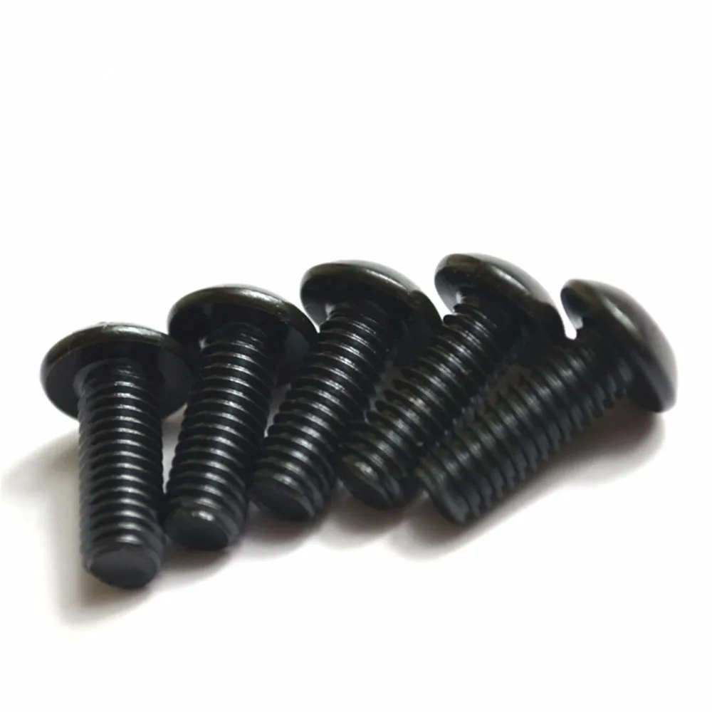 200PCS M3 Black 10.9 Button Dome Head Hex Socket Screw Round Head Bolts Mushroom Head Bolt M3*4/5/6/8/10/12/14/16/18/20/25/30mm