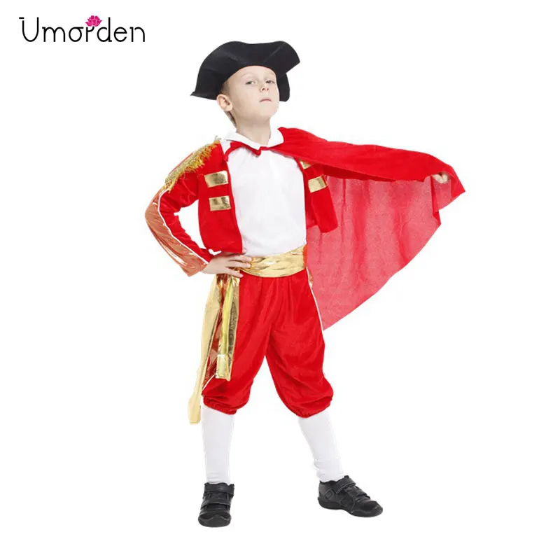 Umorden Purim Carnival Halloween Costumes Kids Children Spanish Matador Cosplay Spain Bullfighter Costume for Boy Boys